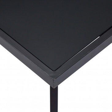 Stół jadalniany, czarny, 160 x 80 x 75 cm, szkło hartowane