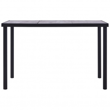 Stół jadalniany, czarny i betonowy szary, 160x80x75 cm, MDF