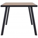 Stół jadalniany, jasne drewno i czerń, 180x90x75 cm, MDF