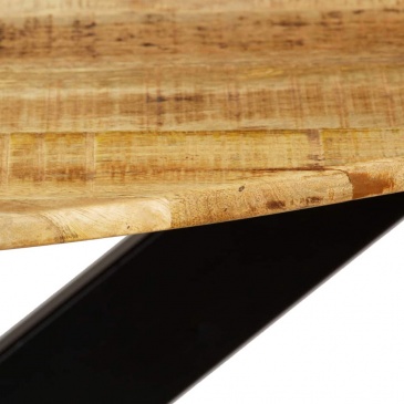 Stół jadalniany, surowe drewno mango i stal, 120 x 77 cm