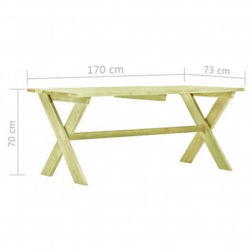 Stół ogrodowy, 170x73x70 cm, impregnowana sosna