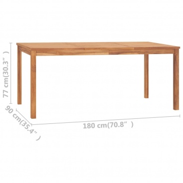 Stół ogrodowy, 180x90x77 cm, lite drewno tekowe