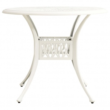 Stół ogrodowy, biały, 90x90x74 cm, odlewane aluminium