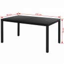 Stół ogrodowy, czarny, 150x90x74 cm, aluminium i WPC
