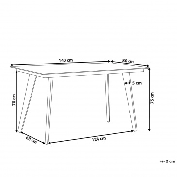 Stół ogrodowy metalowy 140 x 80 cm szary MILETO