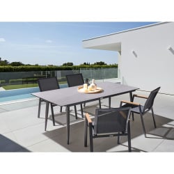 Stół ogrodowy TOLENTINO 180 cm 90 cm Imitacja kamienia Efekt trawertynu