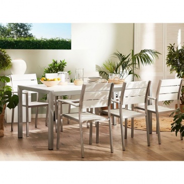 Stół ogrodowy z aluminium 180 x 90 cm biały VERNIO