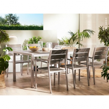 Stół ogrodowy z aluminium 180 x 90 cm szary VERNIO