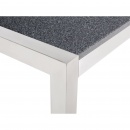 Stół szary polerowany ze stali nierdzewnej 180cm - granitowy blat - dzielona płyta - Efraim