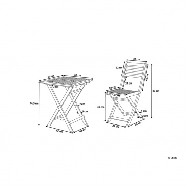 Stół z krzesłami do ogrodu jasnobrązowy FIJI
