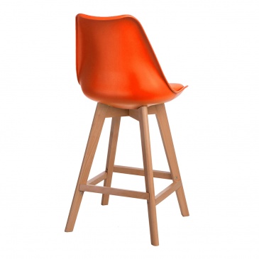 Krzesło barowe Norden wood low PP pomarańczowe