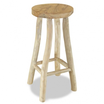 Krzesło barowe z drewna tekowego brązowy