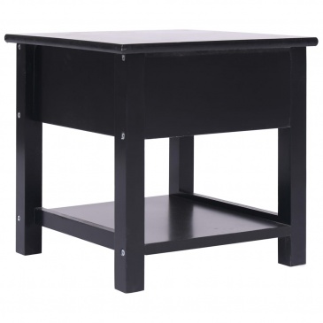Stolik boczny, czarny, 40 x 40 x 40 cm, drewno paulownia