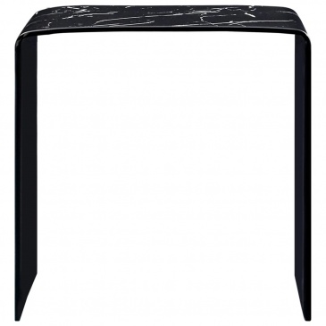 Stolik kawowy czarny marmurkowy 50x50x45 cm szkło hartowane