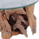Stolik kawowy z drewna tekowego, okrągły 60 cm