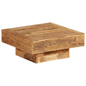 Stolik kawowy z litego drewna z odzysku 70 x 70 x 30 cm