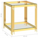 Stolik kawowy, złoty, 55x55x55 cm, stal nierdzewna i szkło