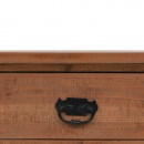 Stolik konsola, lite drewno jodłowe, 126x40x77,5 cm, brązowy