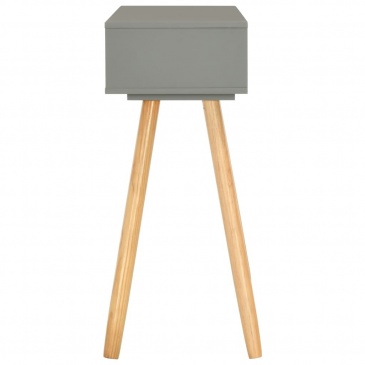 Stolik konsola, szary, 80 x 30 x 72 cm, lite drewno sosnowe
