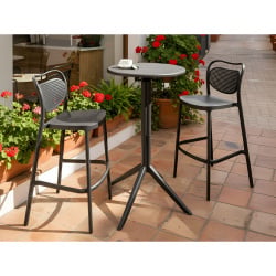 Stolik ogrodowy barowy LEGRENA 60 cm 60 cm Czarny