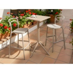 Stolik ogrodowy barowy LEMNOS 60 cm 60 cm Beżowy