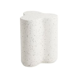 Stolik pomocniczy TELLARO 32 cm 37 cm Efekt lastryko Białe lastryko