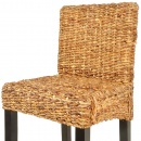 Krzesła barowe 2 szt. drewno abaka brązowe