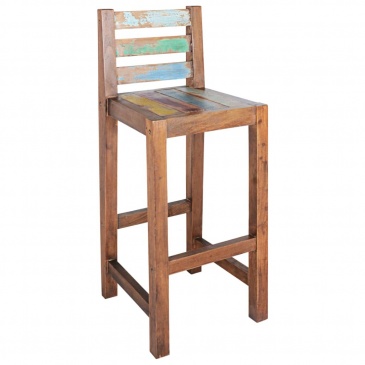 Krzesła barowe 2 szt. lite drewno z odzysku