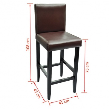 Krzesła barowe 2 szt. skóra syntetyczna brązowe