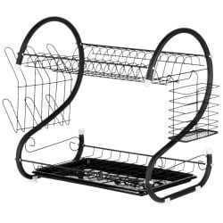 Suszarka na naczynia czarna 2-poziomowa 52x24,5x38 cm Suszarka na naczynia czarna 2-poziomowa 52x24,5x38 cm