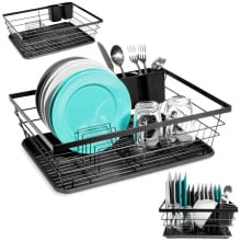 Suszarka na naczynia talerze kubki sztućce czarna ociekacz do naczyń loft