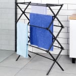 Suszarka na pranie metalowa czarna pionowa rozsuwana 47-78x94 cm