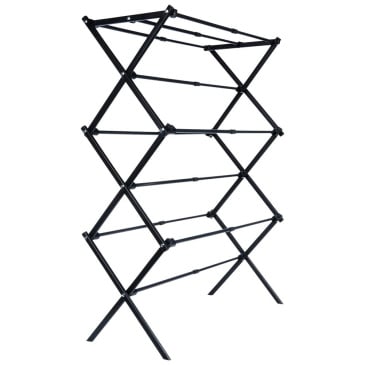 Suszarka na pranie metalowa czarna pionowa rozsuwana 47-78x94 cm