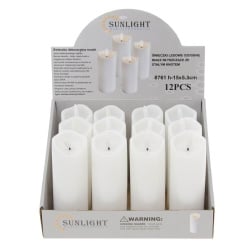 Świeca plast.LED 5,3x15cm (12szt) 2xAA/DIA7036