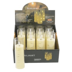 Świeca plast.LED dekor 5x17,5cm(12szt)2xAA/DIA7067