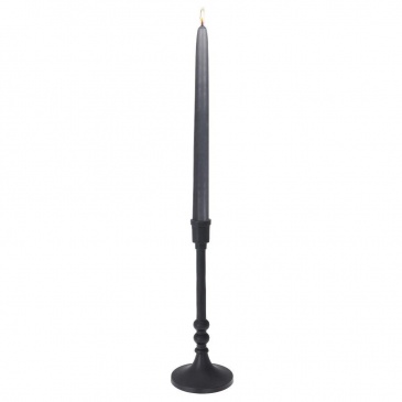 Świecznik aluminiowy stojak podstawka na długą świecę świeczkę czarny loft 23 cm