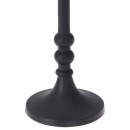 Świecznik aluminiowy stojak podstawka na długą świecę świeczkę czarny loft 31 cm