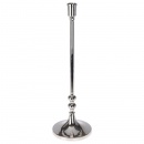 Świecznik aluminiowy stojak podstawka na długą świecę świeczkę srebrny 41 cm