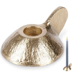 świecznik aluminiowy złoty 9x7,5x4 cm