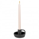 świecznik na długą świeczkę aluminiowy czarny 10x6 cm