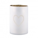 świecznik szklany matowy ze złotym wykończeniem wewnątrz 8x12 cm dek. serce
