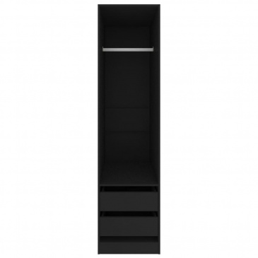 Szafa z szufladami, czarna, 50x50x200 cm, płyta wiórowa