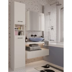 Szafka Łazienkowa Słupek 32 cm MARBELA 1.0 Regał Słupek 2 Drzwi KASZMIR BEŻ