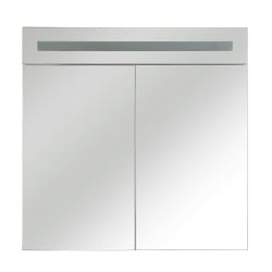 Szafka łazienkowa wisząca z lustrem LED 60 x 60 cm biała JARAMILLO