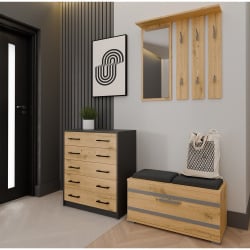 Szafka na obuwie ALEX ANTRACYT ARTISAN Do Przedpokoju