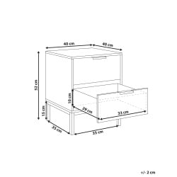 Szafka nocna 2 szuflady ROYALLA Jasnobrązowy
