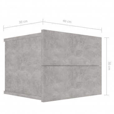 Szafka nocna, betonowy szary, 40 x 30 x 30 cm, płyta wiórowa