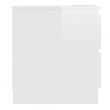 Szafka nocna, biała, wysoki połysk, 50x39x43,5 cm, płyta