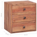 Szafka nocna z 3 szufladami, 35x25x35 cm, lite drewno z odzysku
