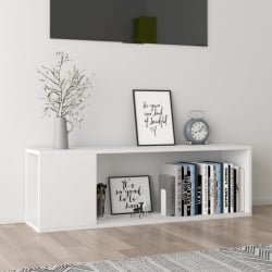 Szafka pod tv, biała, 100x24x32 cm, płyta wiórowa